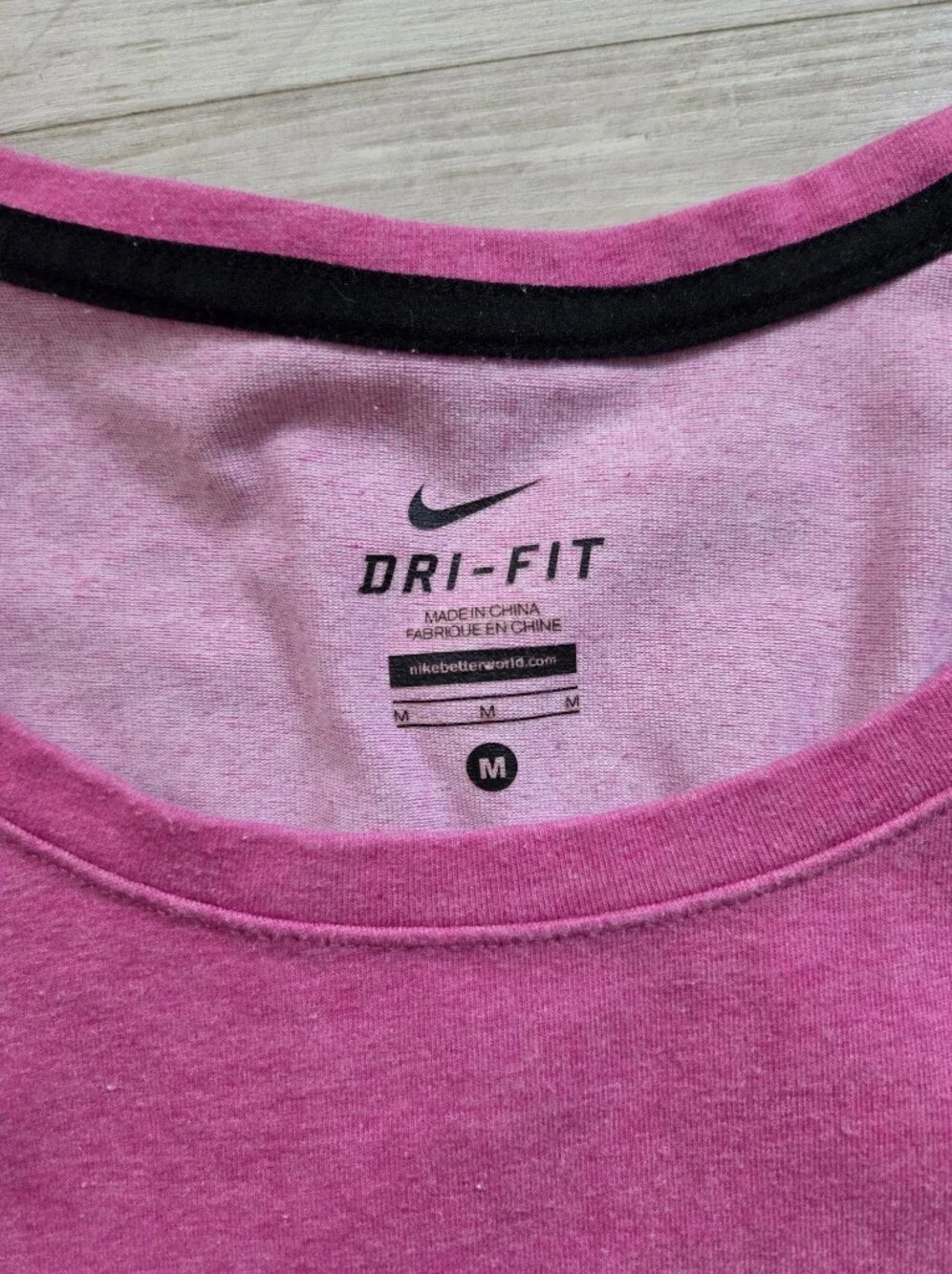 Nike Pink Long-Sleeve Dri-FIT Crew with Black Swoosh